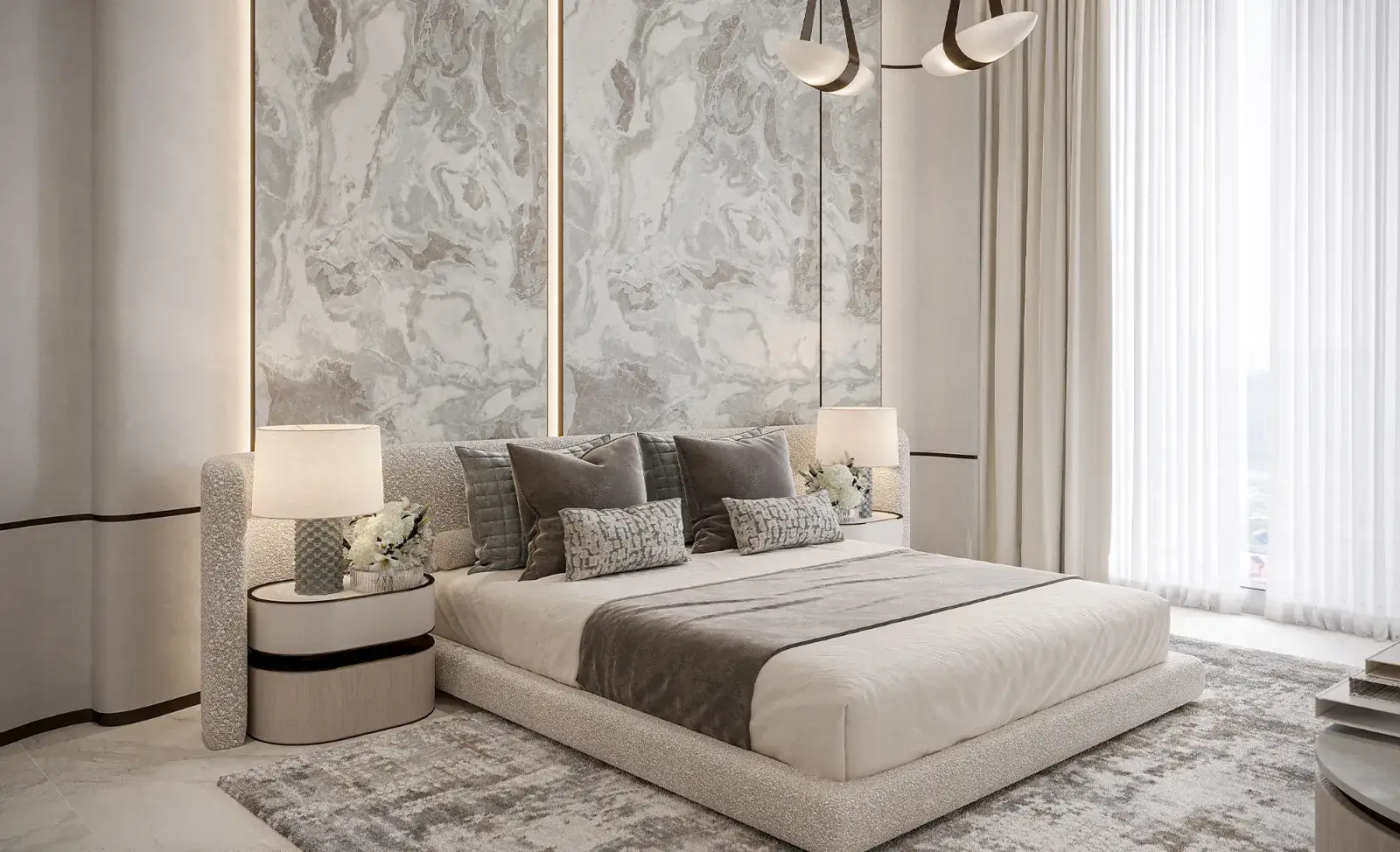 3 Bedroom Residence master suite at 113 Residences by Iman