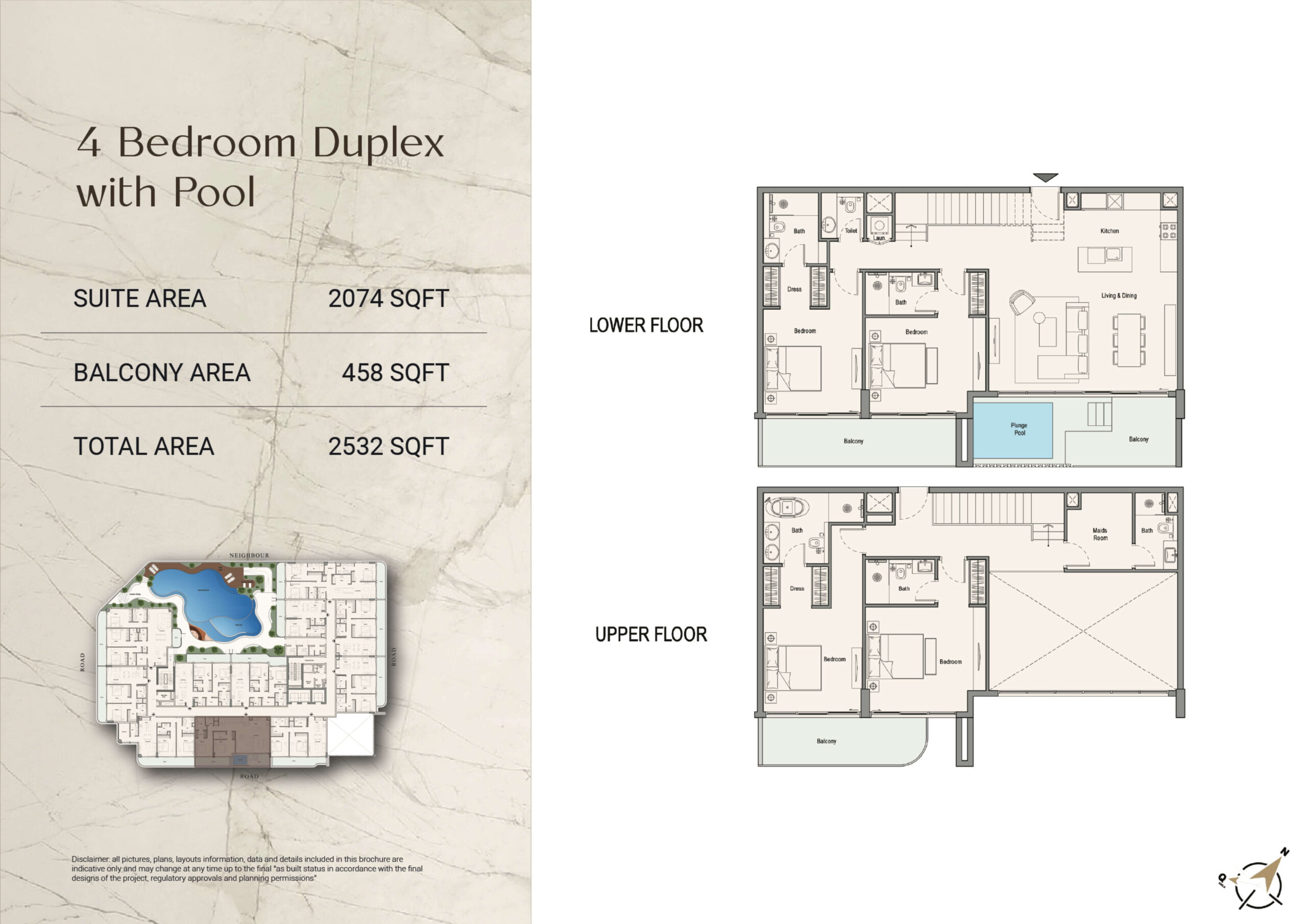 4 Bedroom Duplex floor plan — 113 Residences by Iman